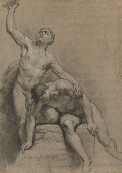 Två manliga nakenbilder av Louis de Boullogne