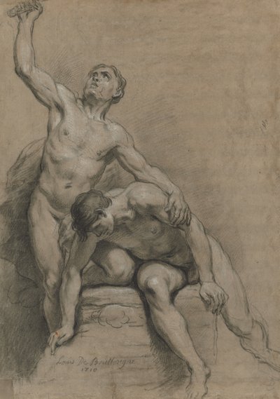 Två manliga nakenbilder, 1710. av Louis de Boullogne