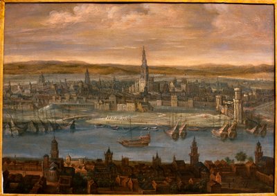 Vy över Sevilla - Målning tillskriven Louis de Caulery (1580-1621), olja på duk, början av 1600-talet - Museum of Fine Arts i Sevilla, Spanien av Louis de Caulery