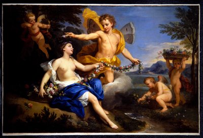 Zephyr och Flora (målning) av Louis de the Younger Boulogne