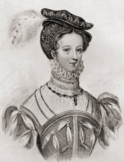 Mary, Queen of Scots, 16 år, från The Girl Through the Ages, publicerad 1933 av Louisa Stuart Costello