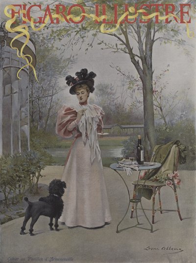 Gouter au Pavillon dArmenonville (provning på Pavillon dArmenonville). Omslag till Le Figaro Illustre, maj 1895 av Louise Abbéma