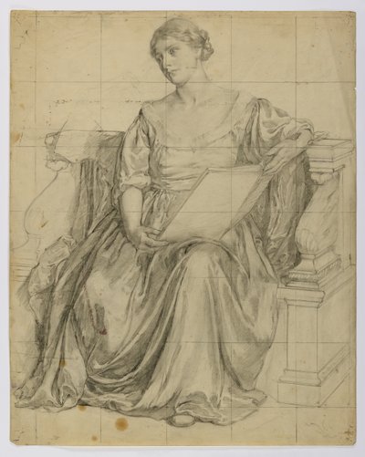 Utan titel (Sittande draperad kvinnlig allegorisk figur) av Louise Cox
