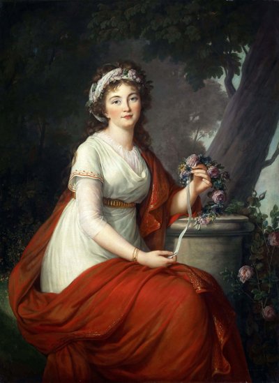 Porträtt av grevinnan Tatyana Vasilyevna Yusupova, född von Engelhardt 1769-1841, 1797. av Elisabeth Louise Vigee Lebrun