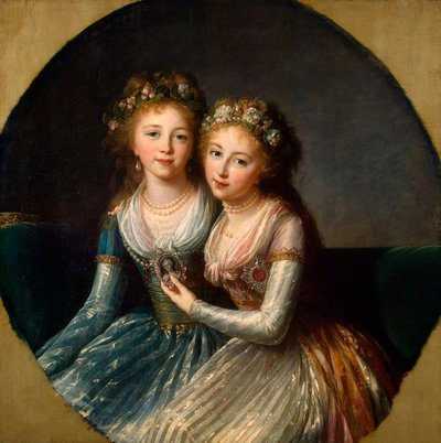 Porträtt av kejsar Paul I:s döttrar, 1796. av Elisabeth Louise Vigee Lebrun