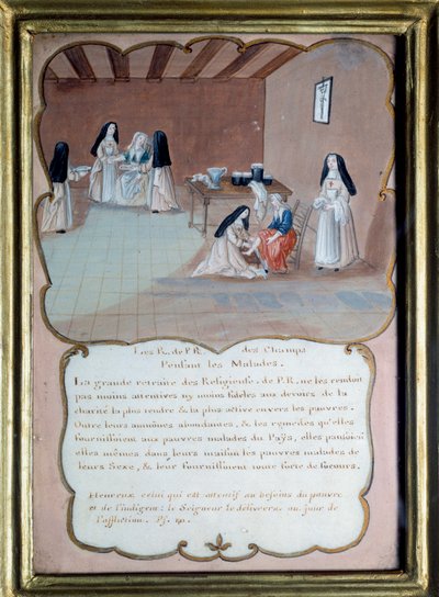 Jansenism "" Religiös i klostret Port royal des champs (Port-Royal-des-Champs) som tar hand om de sjuka"". Anonym gouache efter Louise Madeleine Cochin (1686-1767) Debut av 1700-talet. Port Royal, Musee Des Granges. av Louise Madelaine (after) Cochin