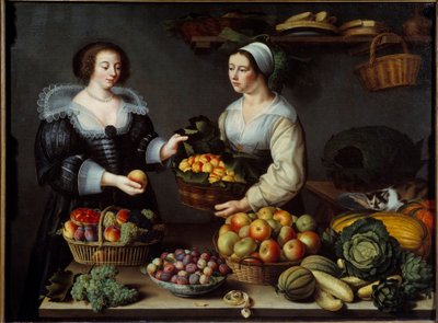 Frukt- och grönsakshandlaren Målning av Louise Moillon (1610-1696) 1630 Sön. 1,20x1,65m av Louise Moillon