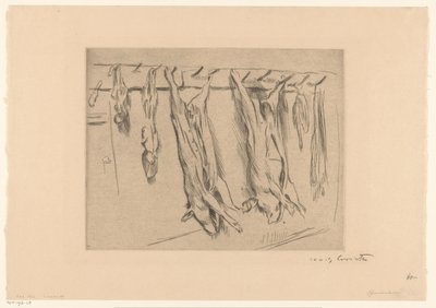 slaktade grisar av Lovis Corinth (signed by artist)