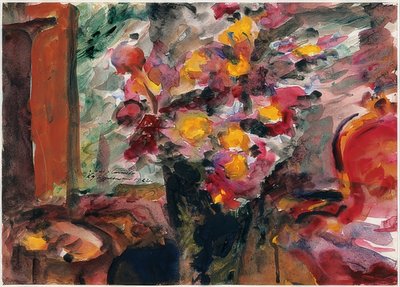 Blomvas på ett bord. 1922 av Lovis Corinth