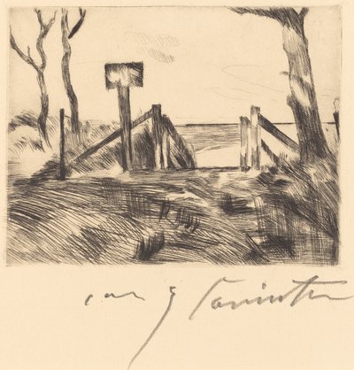 Bro med plakett Bro med skylt, 1916. av Lovis Corinth