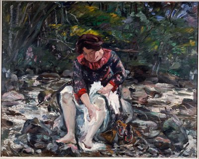 Flicka i bäcken, 1913 av Lovis Corinth