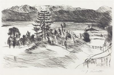 Grosse Walchenseelandschaft (stort Walchenhavslandskap) av Lovis Corinth