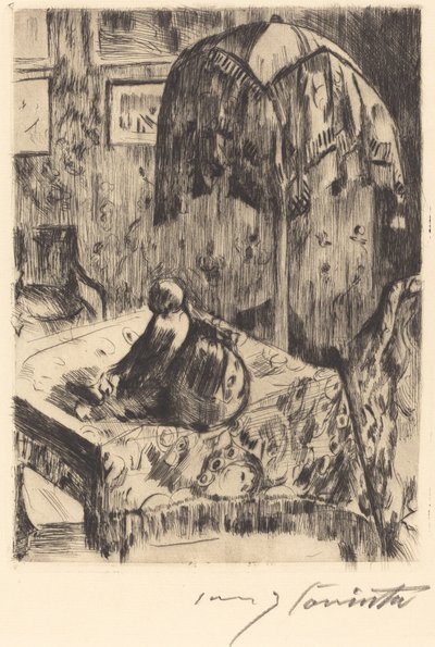 Interiör med golvlampa, 1916. av Lovis Corinth