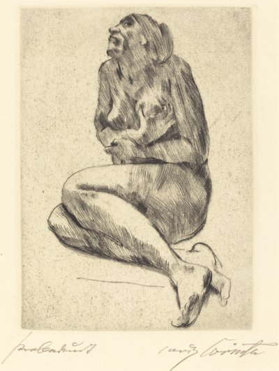 Hukande kvinnlig naken Hukande kvinnlig naken, 1914. av Lovis Corinth