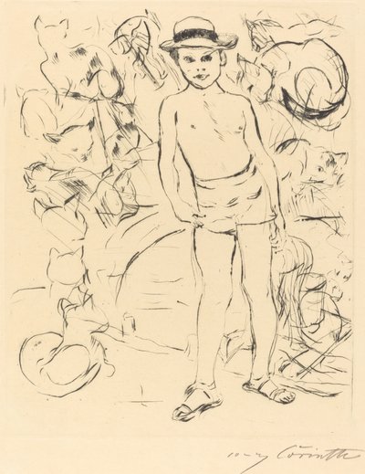 Pojke med badbyxor och halmhatt Pojke med badbyxor och halmhatt, 1915. av Lovis Corinth
