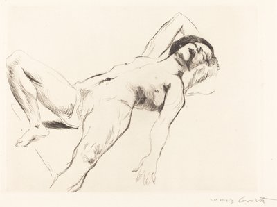 Liggande kvinna naken I av Lovis Corinth