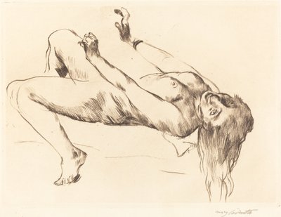 Liggande kvinna naken. Studie för Josef och Potifar liggande kvinna..., 1915. av Lovis Corinth