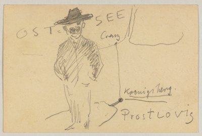 Lovis Corinth till Carl Strathmann: vykort, poststämplat 10 april 1903 av Lovis Corinth