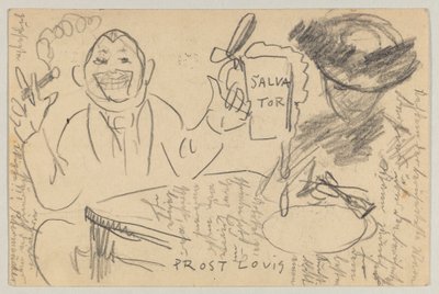 Lovis Corinth till Carl Strathmann: vykort, poststämplat 13 mars 1903 av Lovis Corinth