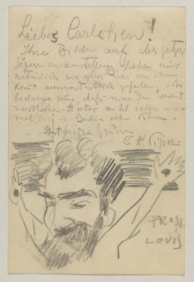 Lovis Corinth till Carl Strathmann: vykort, poststämplat 16 januari 1903 av Lovis Corinth