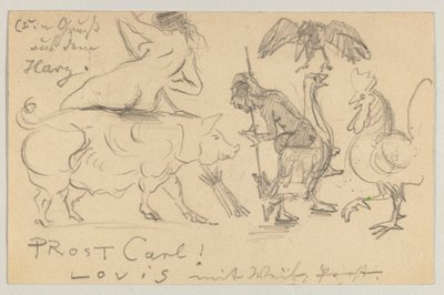 Lovis Corinth till Carl Strathmann: vykort, poststämplat 21 juli 1905 av Lovis Corinth
