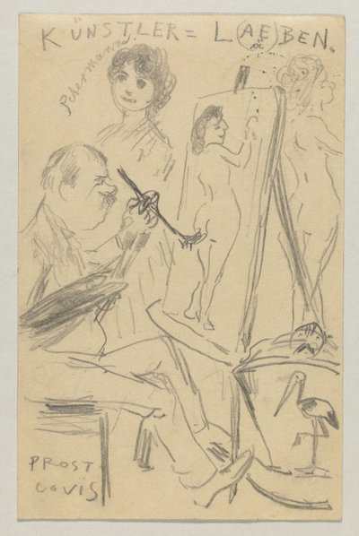 Lovis Corinth till Carl Strathmann: vykort, poststämplat 25 juni 1904 av Lovis Corinth