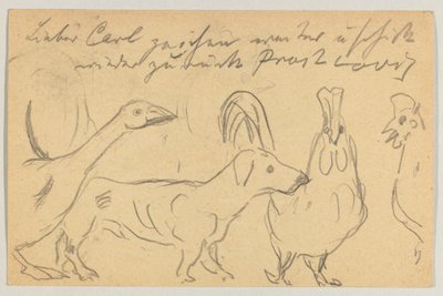 Lovis Corinth till Carl Strathmann: vykort, poststämplat 26 augusti 1905 av Lovis Corinth