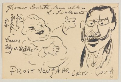 Lovis Corinth till Carl Strathmann: vykort, poststämplat 27 december 1904 av Lovis Corinth