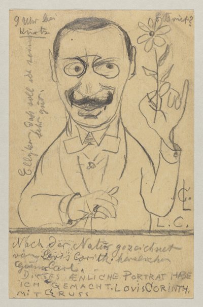 Lovis Corinth till fröken Elly Franke: vykort, poststämplat 28 augusti 1897 av Lovis Corinth