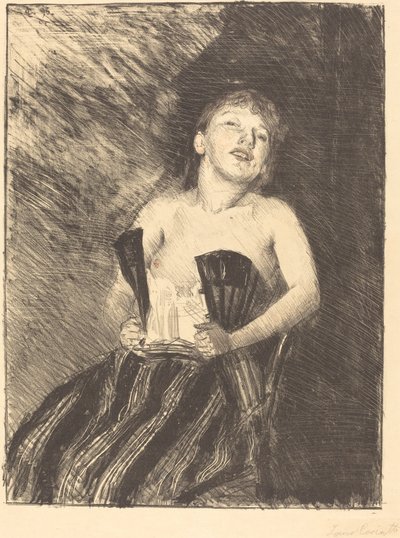 Flicka i en korsett av Lovis Corinth