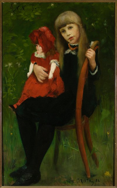 Porträtt av Anna Schaumburg med en docka av Lovis Corinth