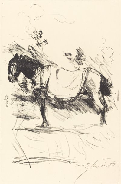 Reitpferd (rid-häst) av Lovis Corinth