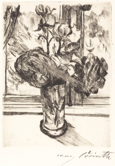Rosor i ett glas vatten, 1916. av Lovis Corinth