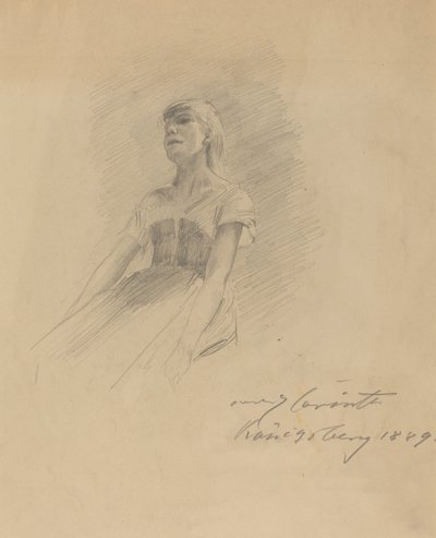 Sittande ung kvinna [recto], 1889. av Lovis Corinth