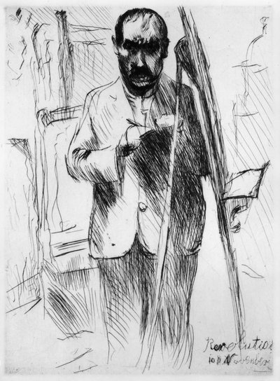 Självporträtt vid staffliet av Lovis Corinth