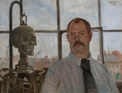 Självporträtt med skelett av Lovis Corinth