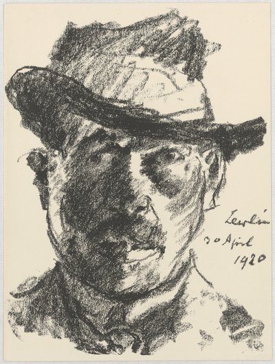 Självporträtt med slokhatt av Lovis Corinth