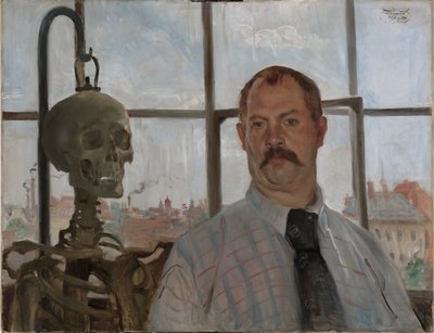 Självporträtt med skelett av Lovis Corinth