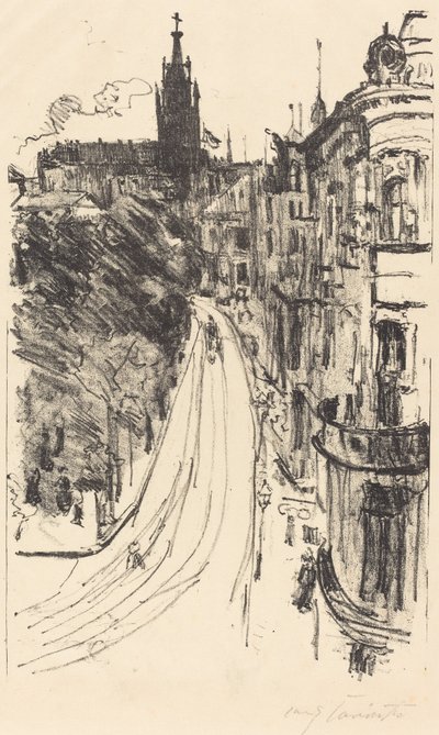 Strasse på Koenigsberg Street i Koenigsberg, 1918. av Lovis Corinth