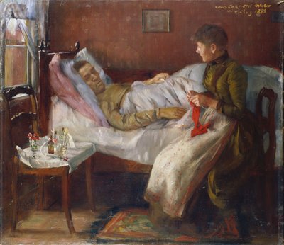Konstnärens far i sin sjukbädd av Lovis Corinth