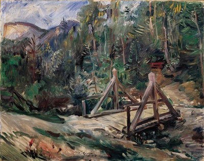 Tyrolskt landskap med en bro av Lovis Corinth