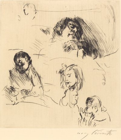 Olika porträttskisser porträttstudier, 1920. av Lovis Corinth