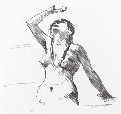 Naken kvinna som försvarar sig själv, 1913. av Lovis Corinth