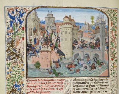 Jacqueriens nederlag den 9 juni 1358, ca 1470-1475. av Loyset Liedet