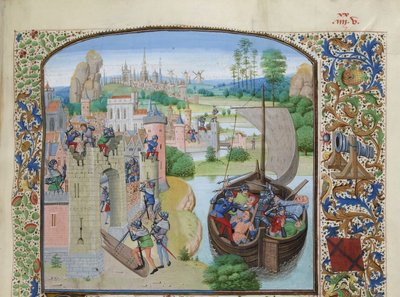 Massaker av Ghent-handlare vid Audenarde 1380, ca 1470-1475. av Loyset Liedet