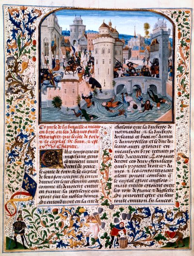 Massaker av bonderebellerna i Meaux, 1358, c1475 av Loyset Liedet