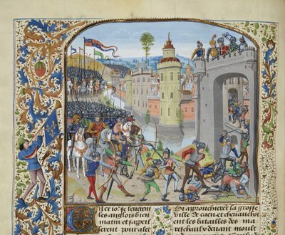 Slaget vid Caen 1346, ca 1470-1475. av Loyset Liedet