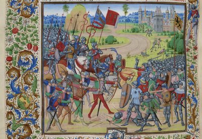 Slaget vid Dunkerque den 25 maj 1383, ca 1470-1475. av Loyset Liedet