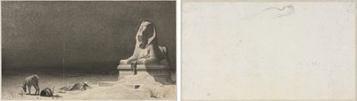 Vilan på flykten till Egypten (recto); Skiss av en sfinx [?] (verso) av Luc Olivier Merson
