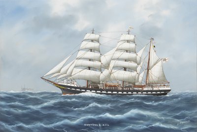 SY Fantome II (akvarell och gouache på papper) av Luca Papaluca